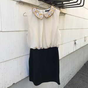 Primark Dress With Floral Sequinned Collar